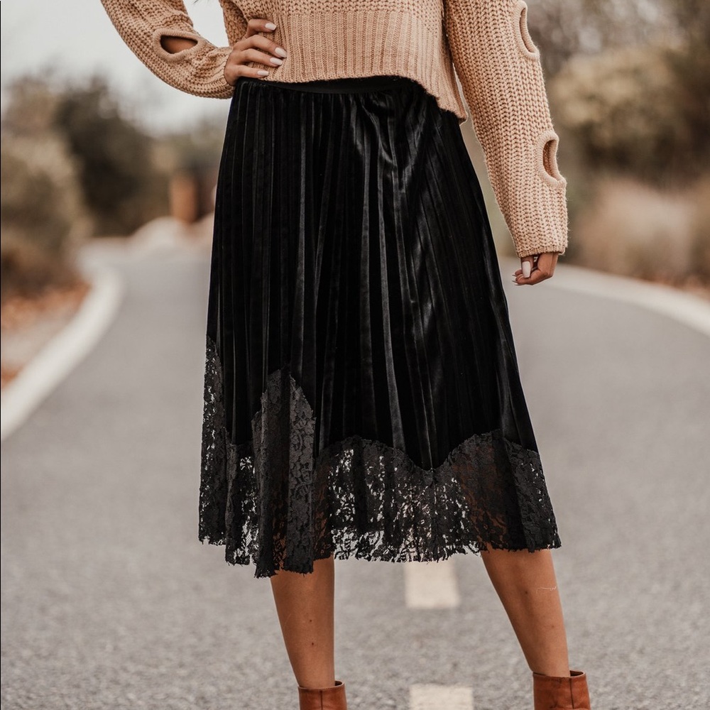 NWT Black Velvet Maxi Skirt SOLD OUT